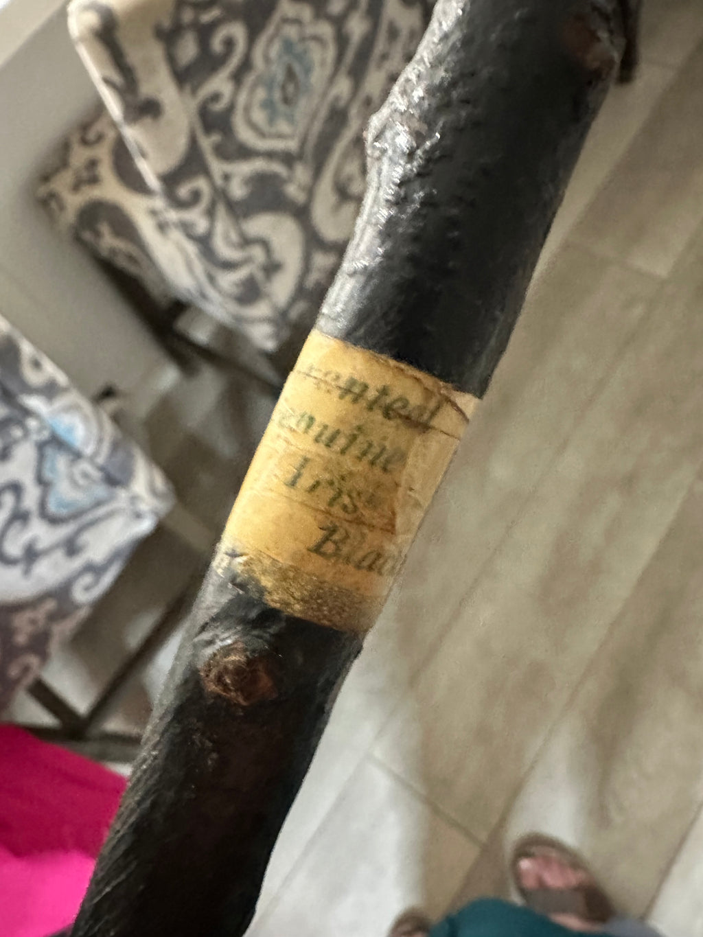 Antique 37" Irish Blackthorn Walking Stick! Gorgeous! Late 1800s - Early 1900s - Rare w/Tag!