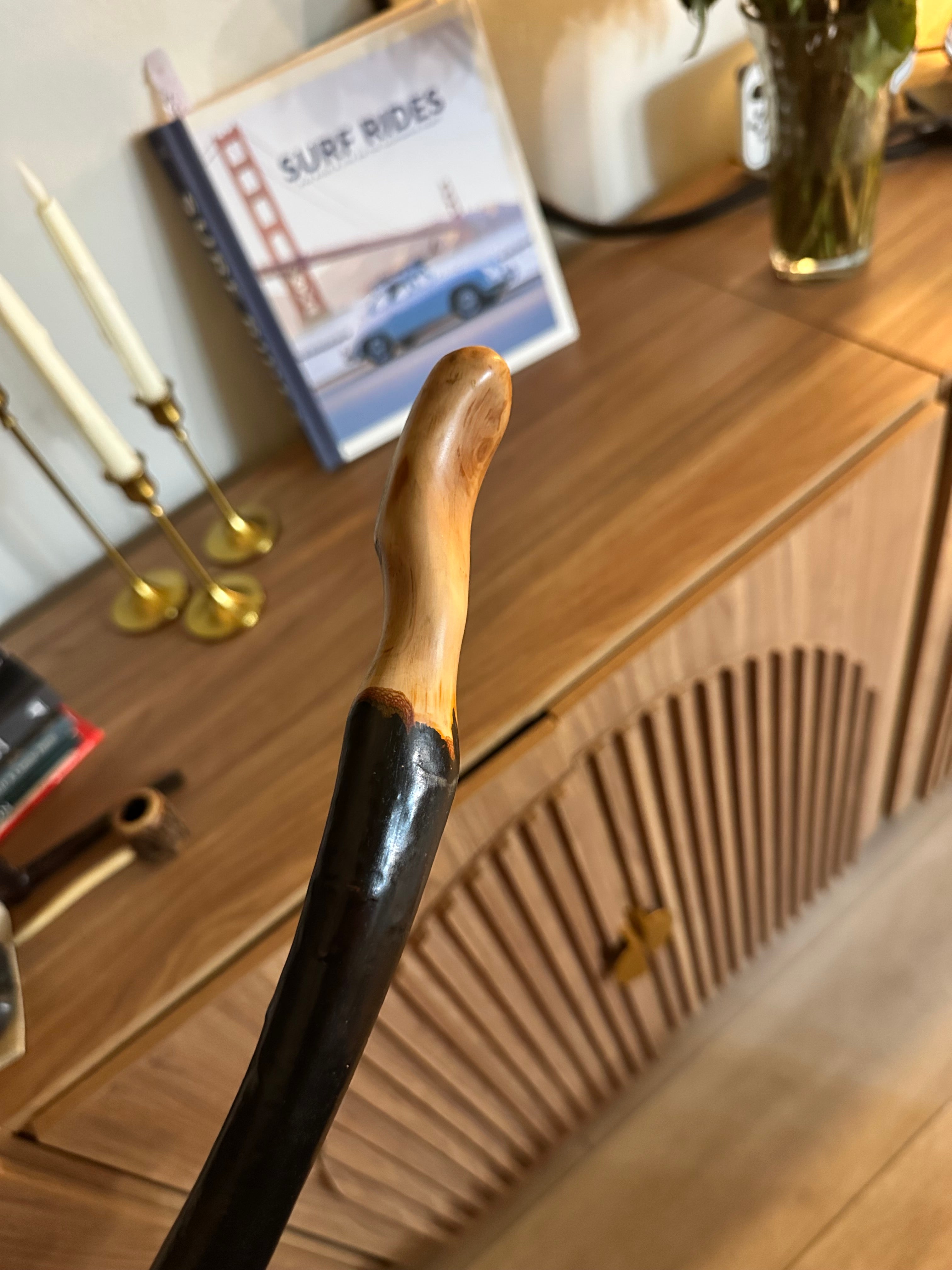 Antique Irish Hawthorn Bent Walking Stick! Early to Mid 1900s. Pretty and Sturdy! 38"