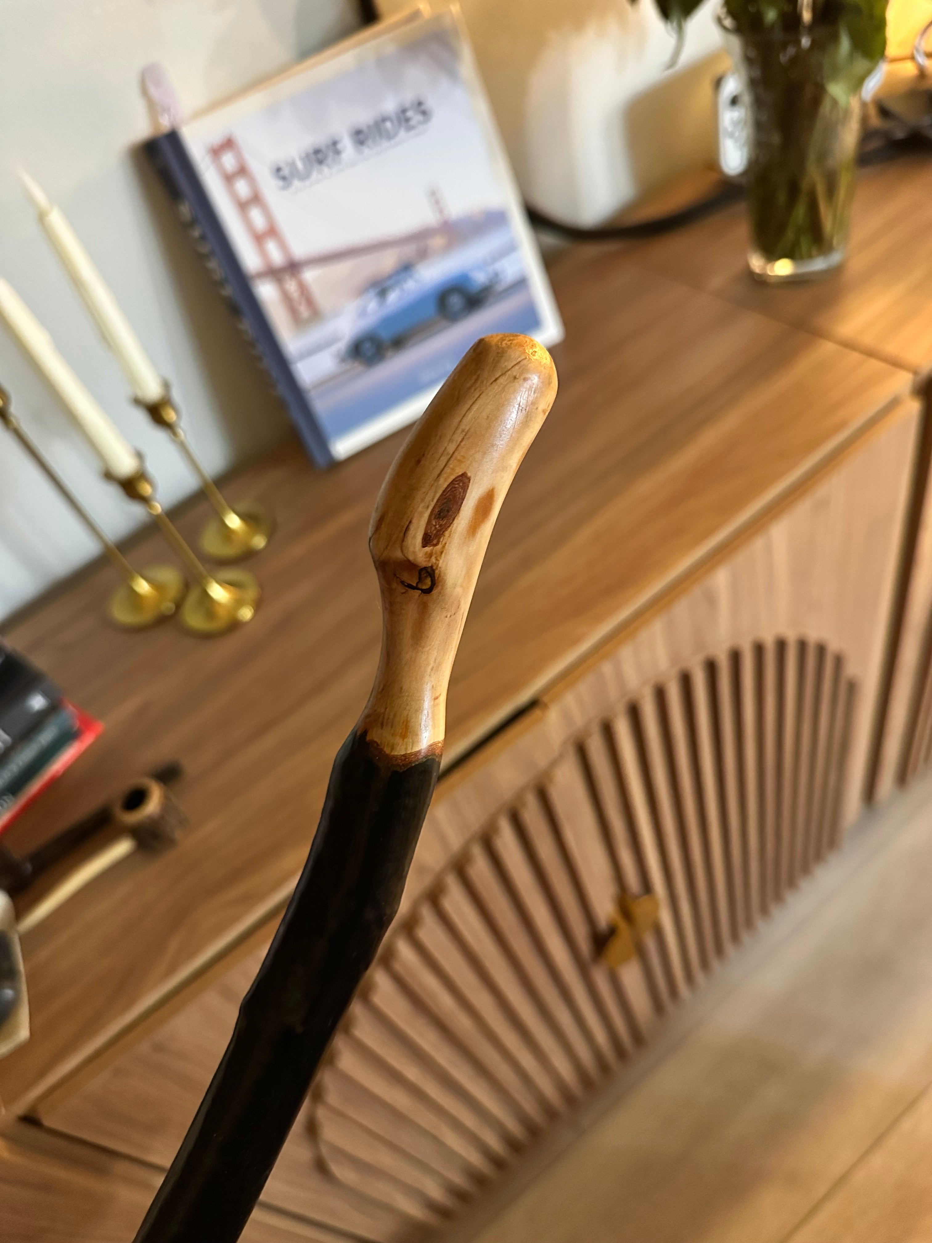 Antique Irish Hawthorn Bent Walking Stick! Early to Mid 1900s. Pretty and Sturdy! 38"