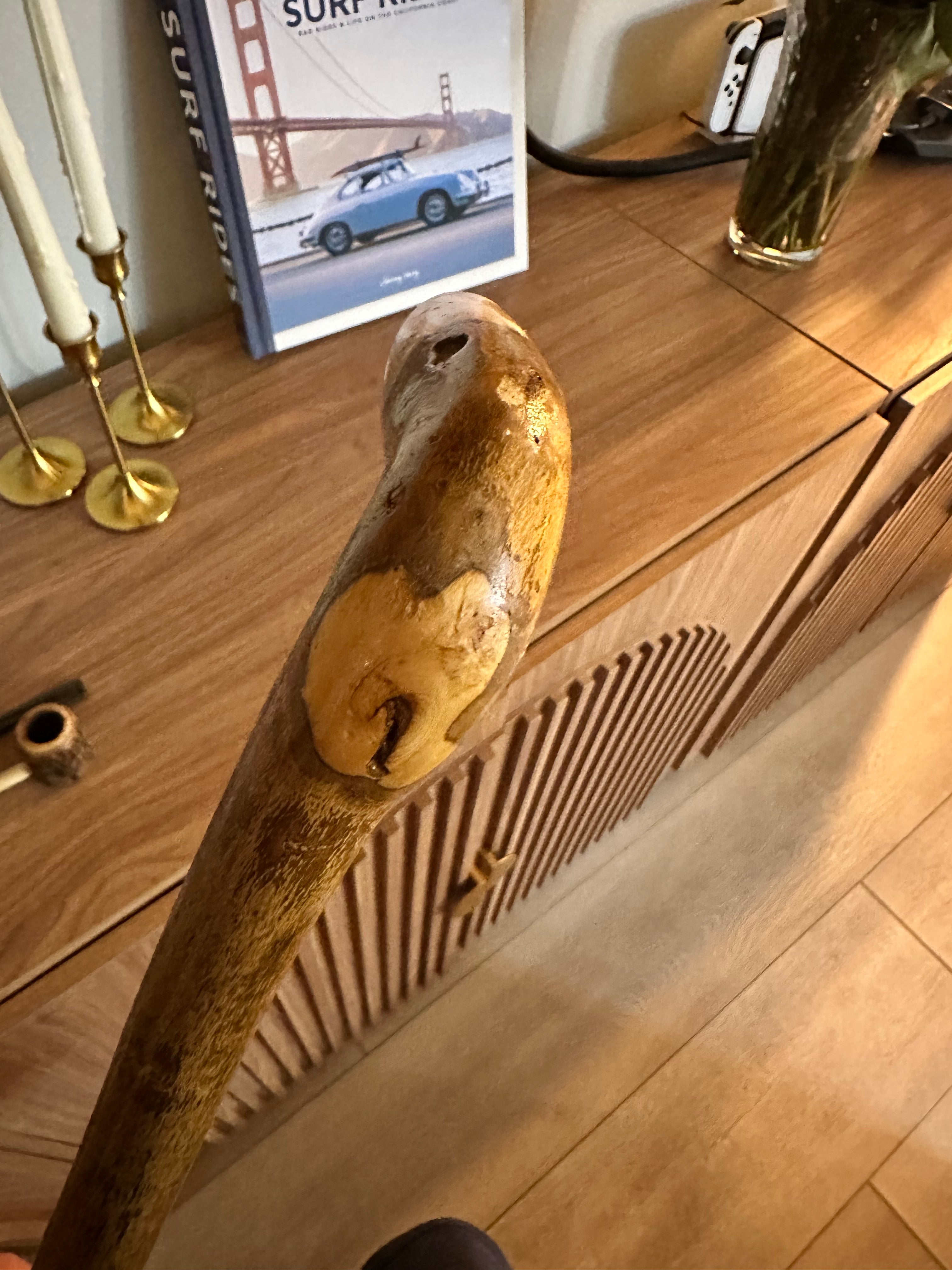 Antique Irish Hazel Crook Handle Walking Stick! Early to Mid 1900s. Beautiful Color & Vintage Character! 36.5"