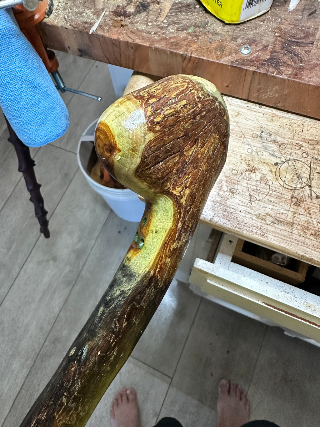 AH Shillelagh "Thunderbird Rustic" Walking / Hiking  Stick — 46" Osage Orange