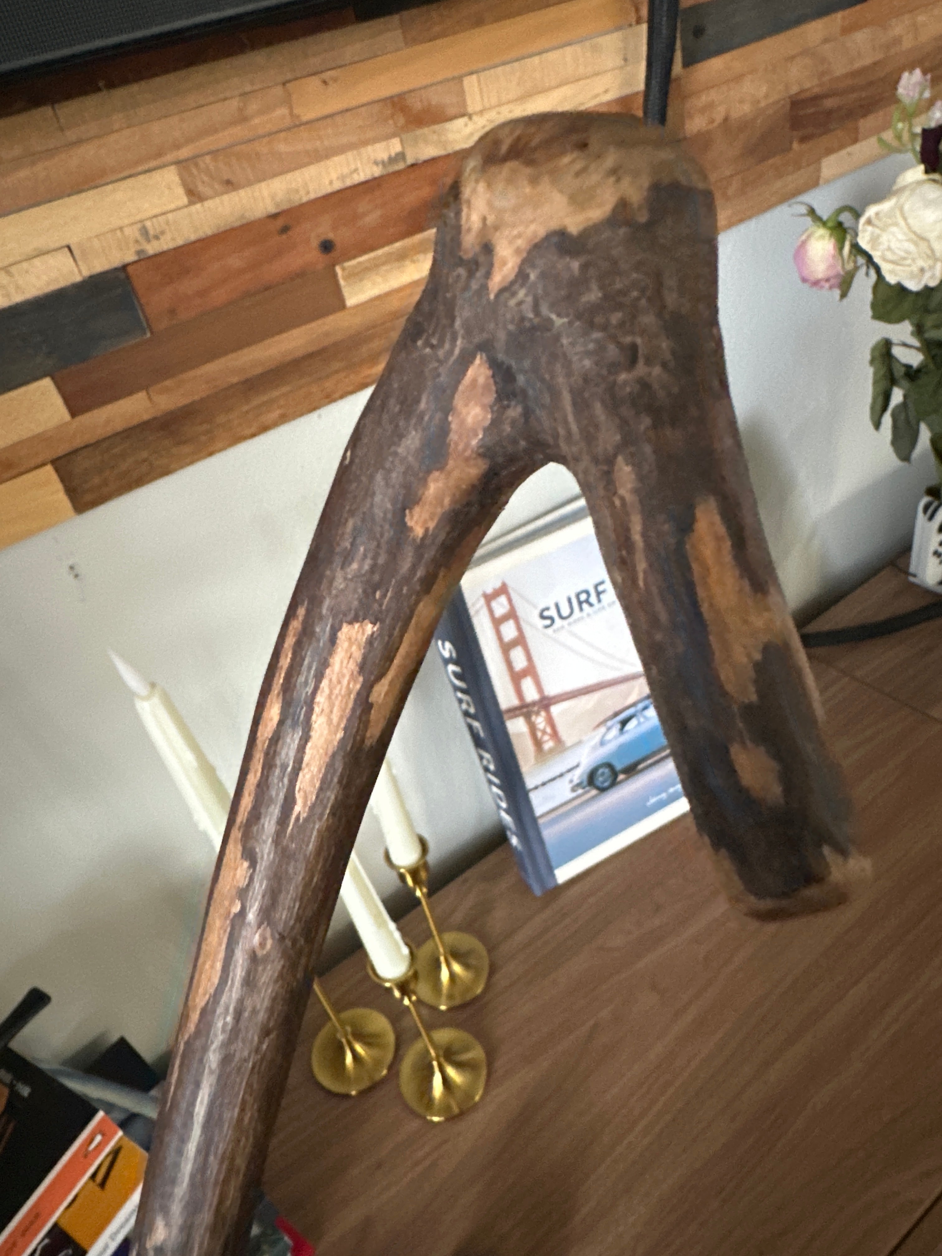 KM Private Sale - Walnut Irish Influenced Walking Stick by Bart Plaskoff