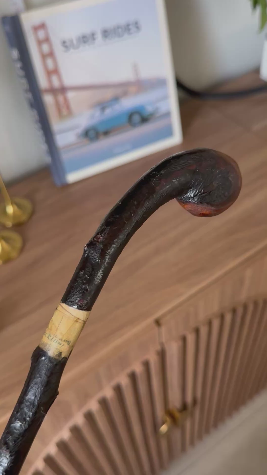 Antique 37" Irish Blackthorn Walking Stick! Gorgeous! Late 1800s - Early 1900s - Rare w/Tag!